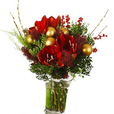 Guldig Amaryllisbukett - Julblommor - Skicka Julblommor med blombud %city%