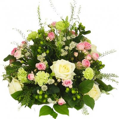 Begravningsdekoration Ängsro rosa - Begravningsdekorationer - Skicka begravningsblommor %city%