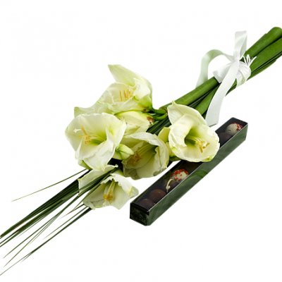 Adventshälsning med choklad - Julblommor - Skicka blommor